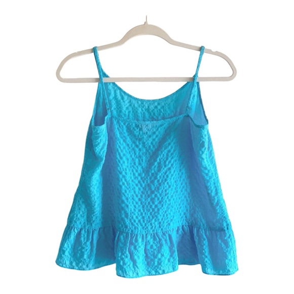 Lilly Pulitzer Silky Ruffle Peplum Tank in Shorely Blue Size XS in Excellent Con - Picture 4 of 7